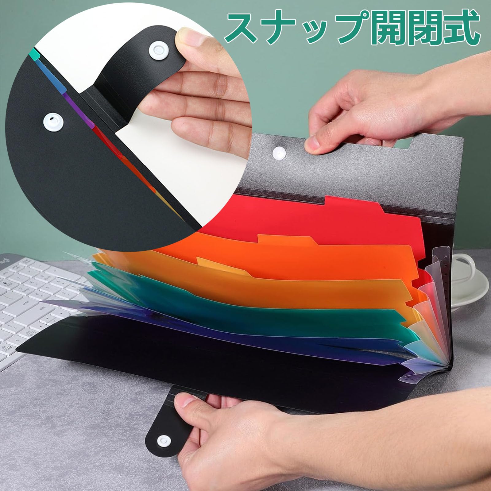 Amazon | Refoiner ドキュメントファイル a4 アコーディオンファイル2